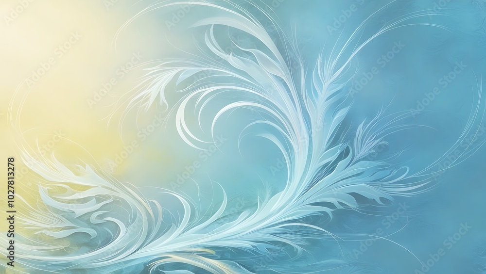 Abstract light blue floral gradient background. Generative Ai. Abstract light blue floral gradient background. Generative Ai.