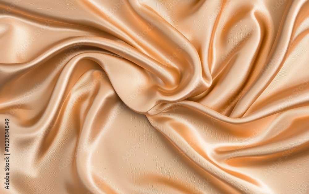 Obraz premium Rich gold satin fabric, flowing with smooth, shimmering folds, evoking elegance, wealth, and luxury Perfect for high-end branding or design