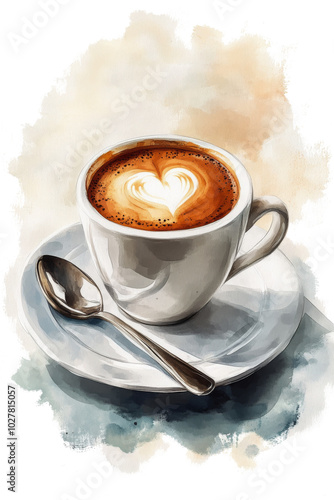 A warm cup of espresso with artistic crema on display in a cozy cafe setting