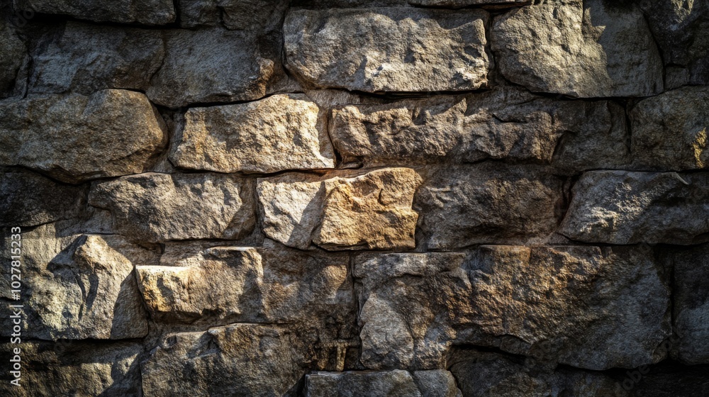 Rough Stone Wall with Sunlit Texture Rough Stone Wall with Sunlit Texture