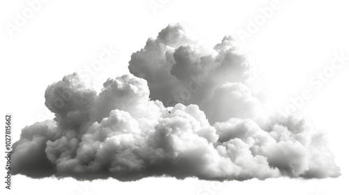 Fluffy white clouds illuminated by bright sunlight during the clear daytime sky