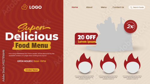 Restaurant landing page template design