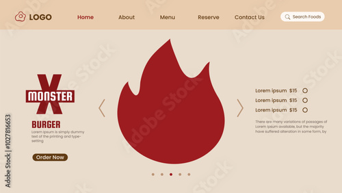 Restaurant landing page template design