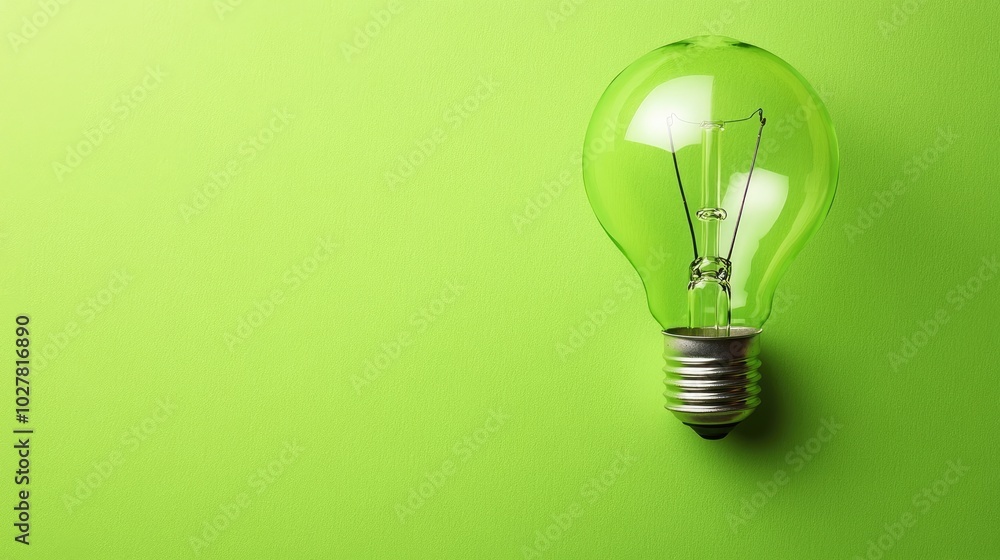 Lightbulb on a vibrant green background with ample copy space for your message Lightbulb on a vibrant green background with ample copy space for your message