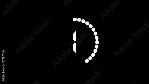 Countdown concept, counting down from five to one. Circle count down numbers on black background.