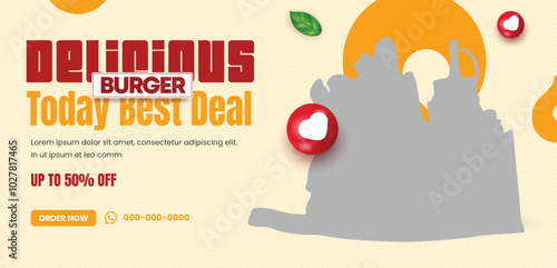 Flat design food landing page template design