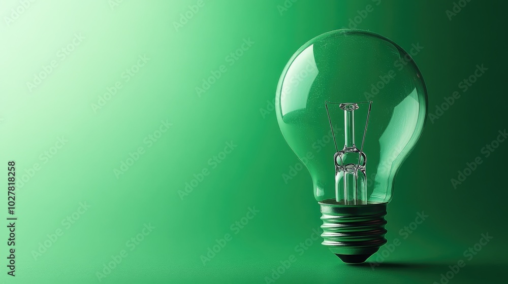 Lightbulb with a fresh green gradient background, plenty of room for text Lightbulb with a fresh green gradient background, plenty of room for text