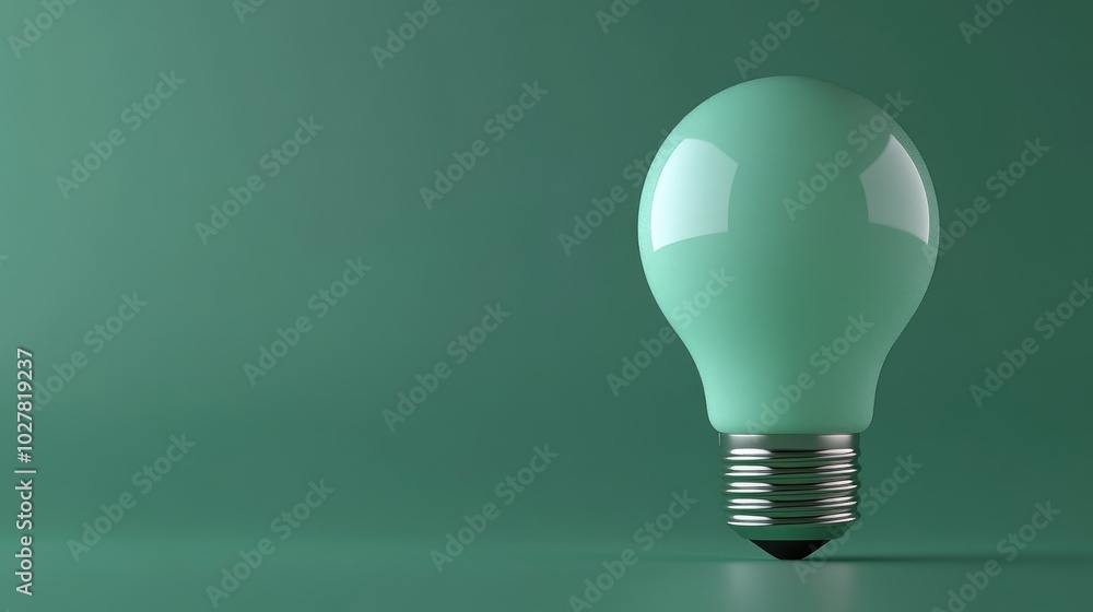 Lightbulb with a smooth green background, plenty of space for text Lightbulb with a smooth green background, plenty of space for text