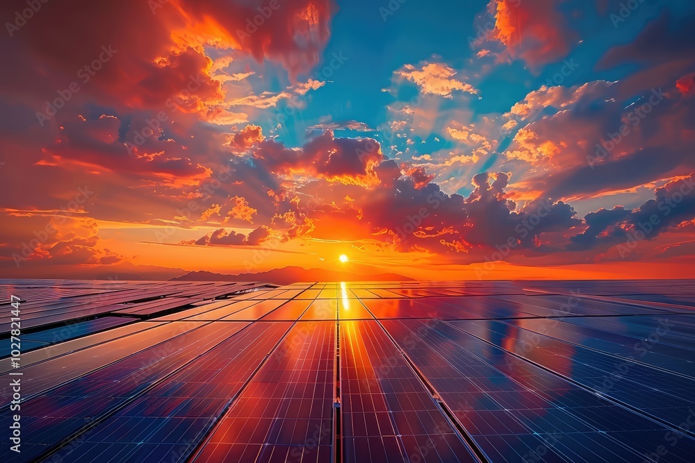 Lots of solar panels in the field generating electricity Lots of solar panels in the field generating electricity