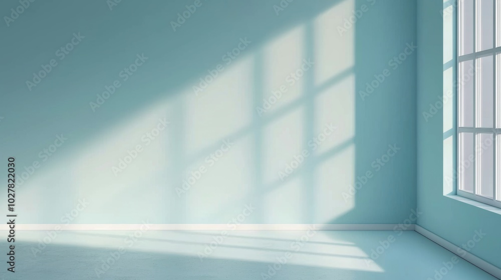 Fototapeta premium Bright empty room with soft shadows.