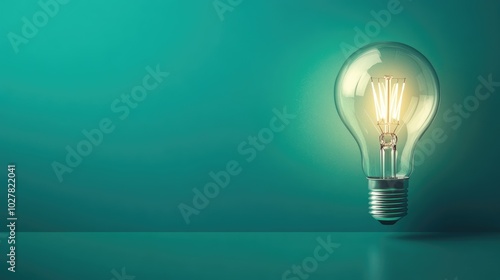Modern lightbulb design in front of a soft green gradient background, ideal for overlaying text
