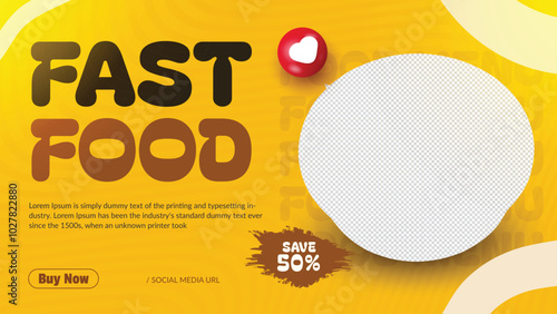 Food menu and restaurant web banner template