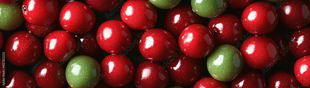 Close-Up of Vibrant Red and Green Glossy Spheres in a Patterned Arrangement for Abstract Background or Design Concept Close-Up of Vibrant Red and Green Glossy Spheres in a Patterned Arrangement for Abstract Background or Design Concept