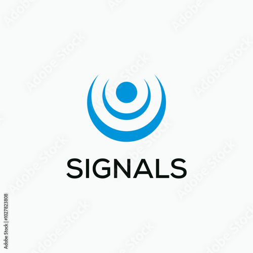 Signal logo design for communication technology and related company editable vector image