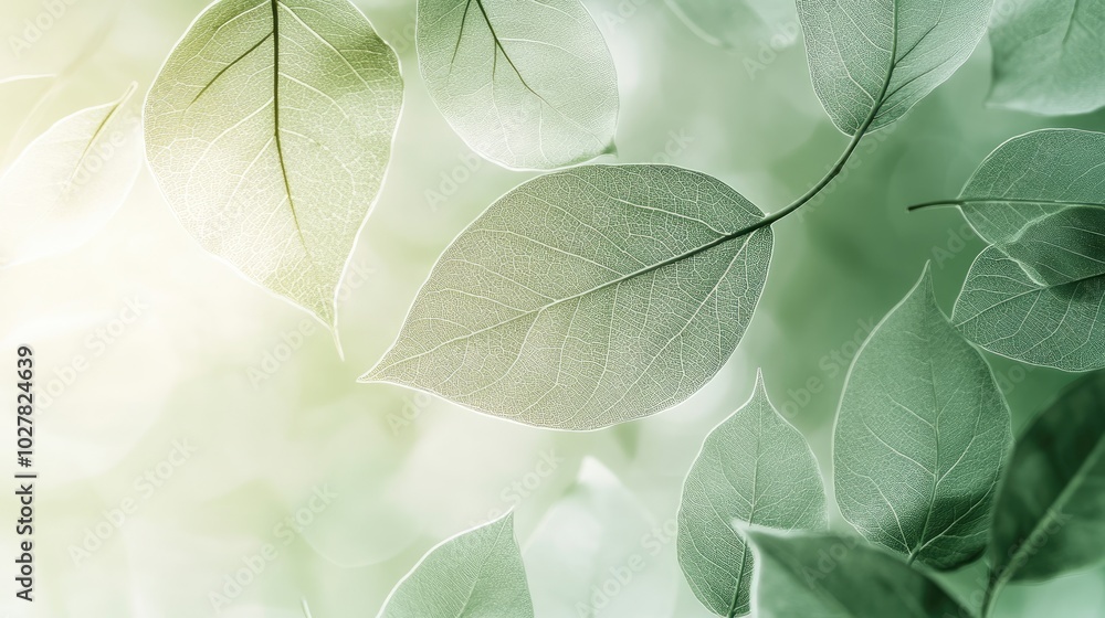 Soft green background with delicate leaf patterns, giving a nature-inspired and elegant touch Soft green background with delicate leaf patterns, giving a nature-inspired and elegant touch