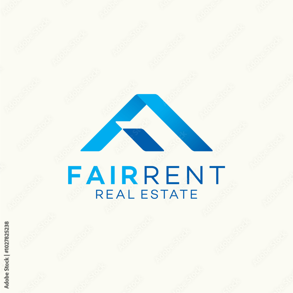 Fototapeta premium Fair Rent real estate logo design letter f home brand vector editaable