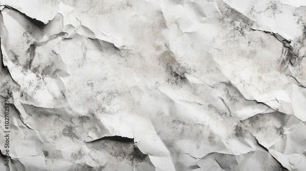 A Crumpled and Stained Piece of White Paper