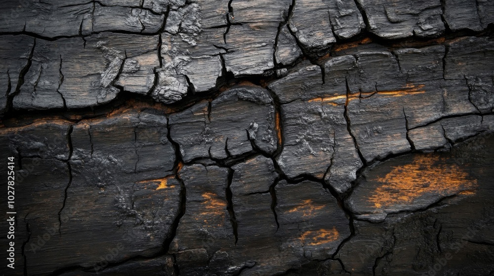 Close-up of Cracked and Charred Wood Surface Close-up of Cracked and Charred Wood Surface