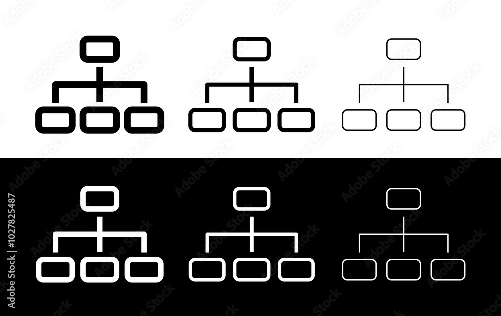 Hierarchy, structure or chain of elements icon. Control pyramid ...