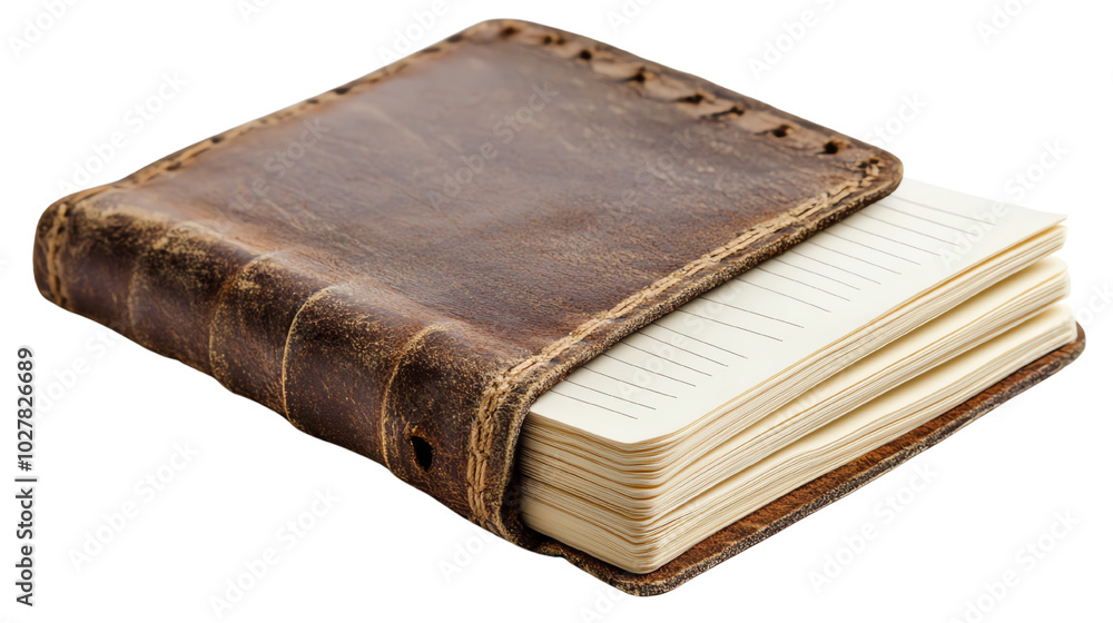 Obraz premium Leather notebook, white isolate background