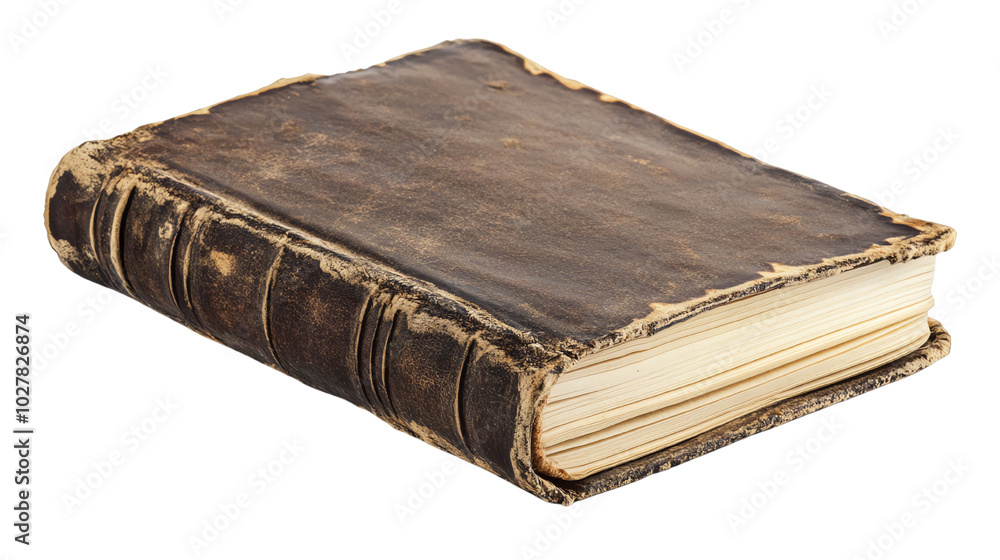 Old book, white isolate background Old book, white isolate background