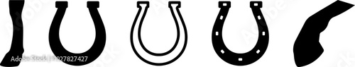 Hoof icon. Animal hoof silhouette. Horse shoe vector icon illustration isolated on white background.
