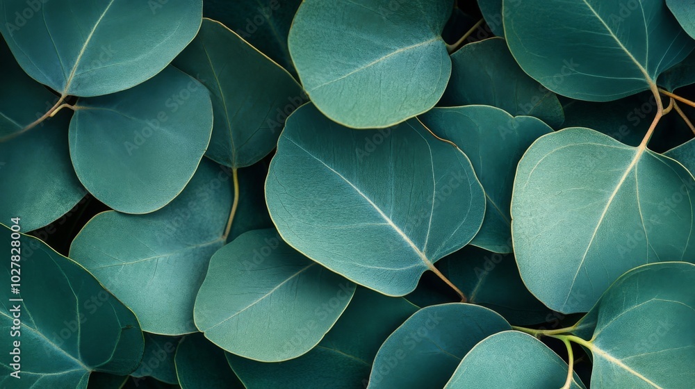 A Close-Up View of Lush Green Eucalyptus Leaves A Close-Up View of Lush Green Eucalyptus Leaves