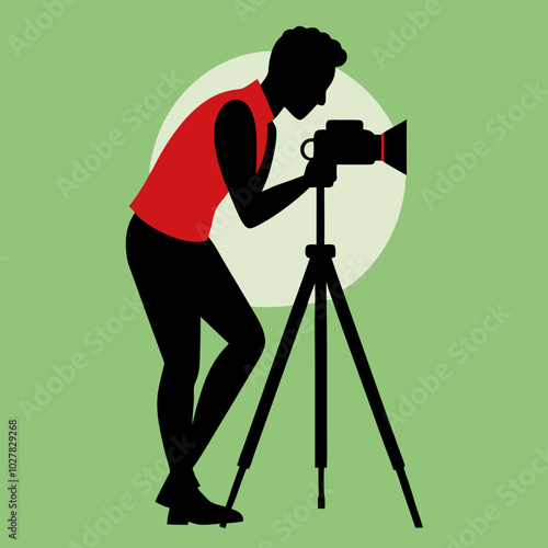 silhouette of a photographer with a camera