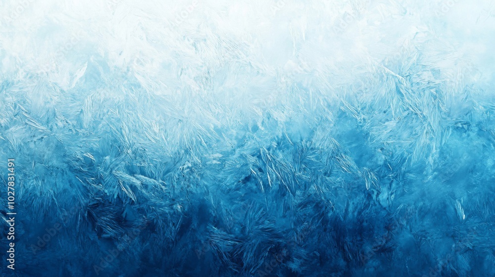 Abstract Blue Frost Pattern on a Windowpane Abstract Blue Frost Pattern on a Windowpane