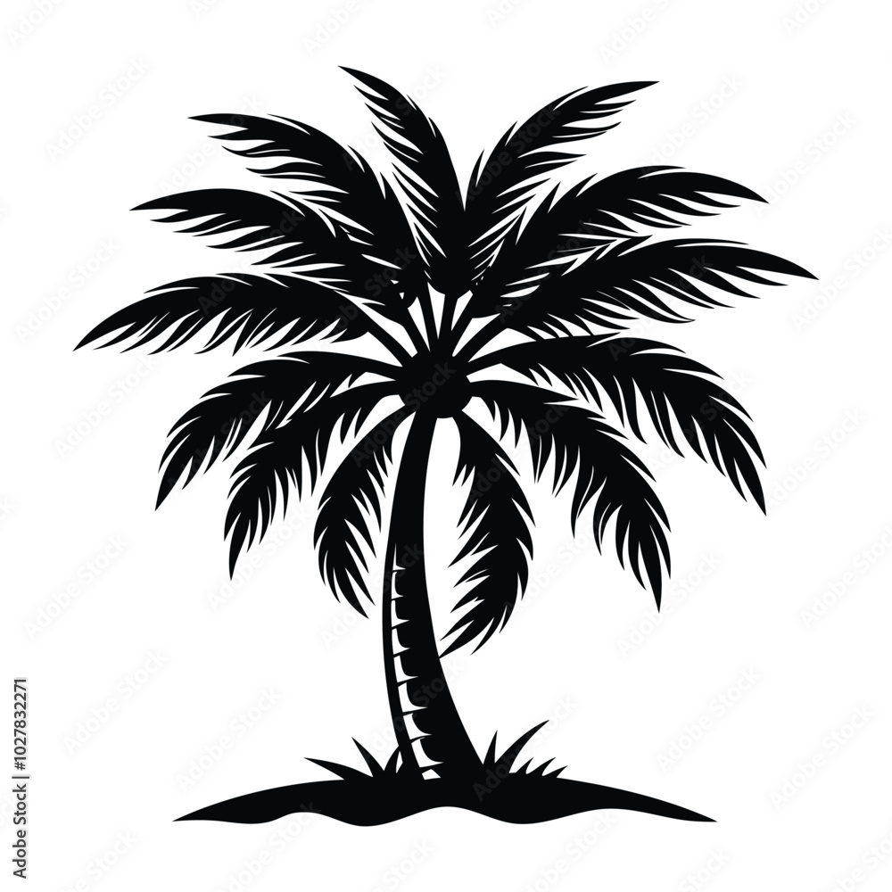 Palm-silhouette-black-tree vector illustration Palm-silhouette-black-tree vector illustration