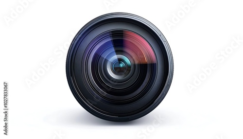 Camera lens isolated on a white background. 3d render image.