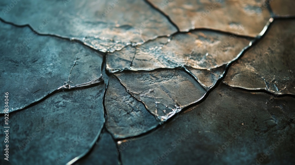 Close-up of Cracked and Broken Ice Surface Close-up of Cracked and Broken Ice Surface