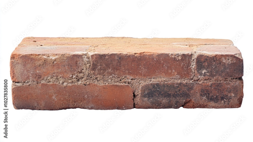 A single, red brick isolated on a white background. A single, red brick isolated on a white background.