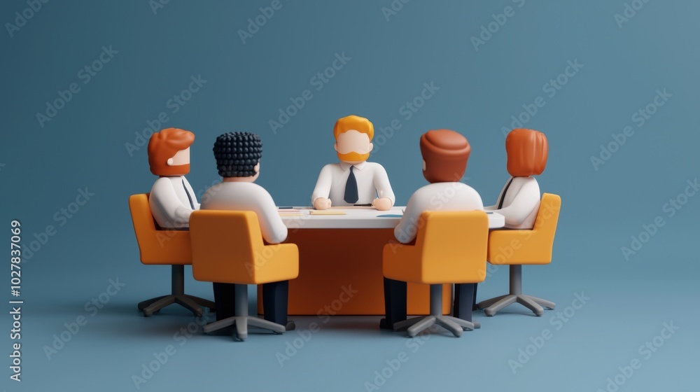 Group of people in a meeting around a table. Group of people in a meeting around a table.