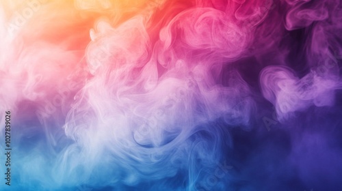 Abstract Swirling Smoke with Vibrant Rainbow Hues