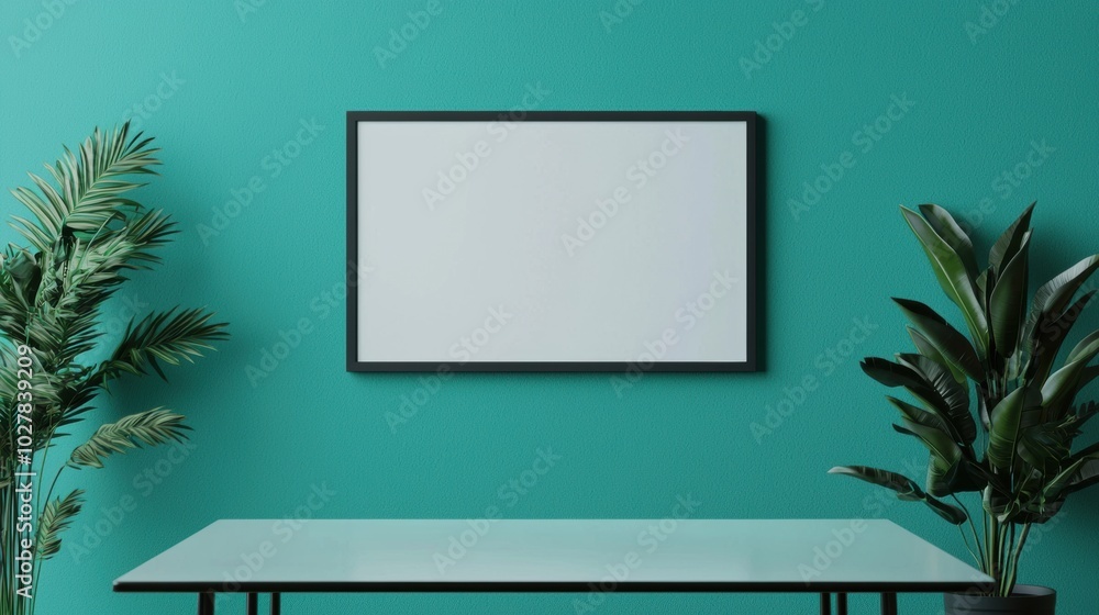 Modern interior with blank picture frame Modern interior with blank picture frame