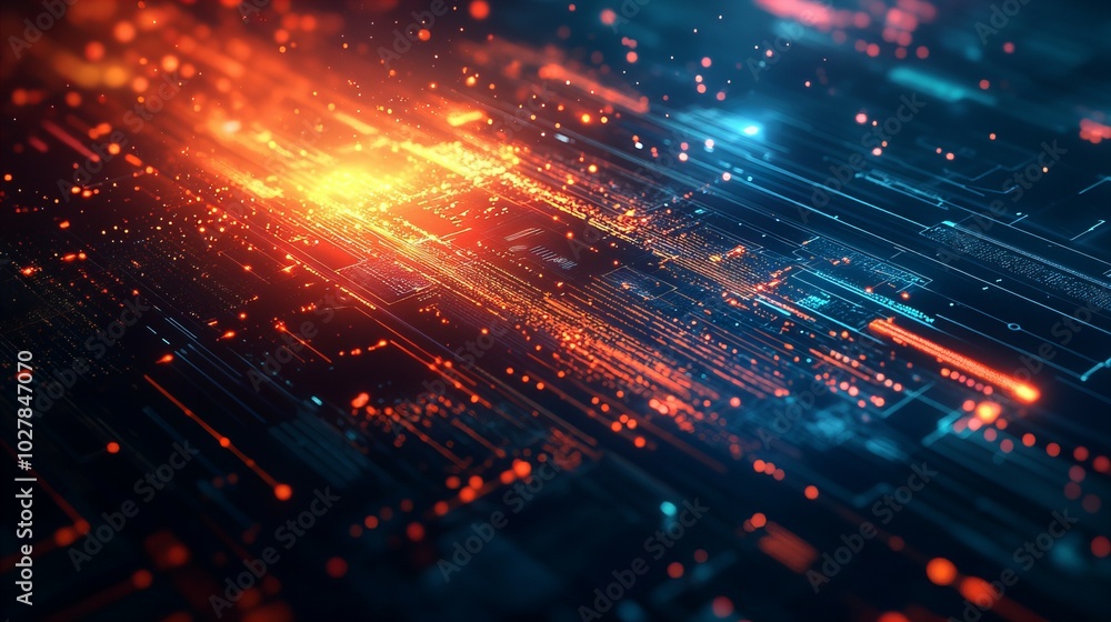 Fototapeta premium Abstract digital gradient with geometric shapes and vibrant color transitions with soft glowing effects new beautiful stock image illustration AI