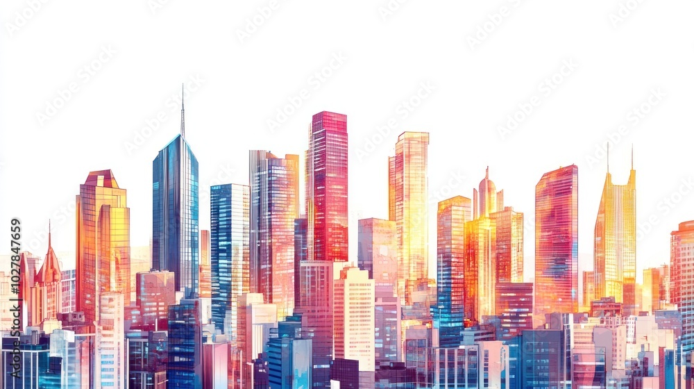 Obraz premium Cityscape at Sunset