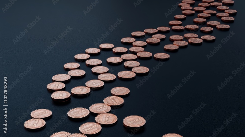 Golden River of Prosperity - A continuous stream of gold coins flowing, symbolizing financial success and wealth. Golden River of Prosperity - A continuous stream of gold coins flowing, symbolizing financial success and wealth.
