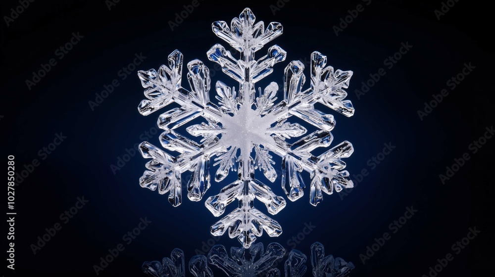 Creative winter card with snowflakes, falling snow, winter concept, solid black background Creative winter card with snowflakes, falling snow, winter concept, solid black background