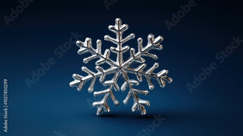 Creative winter card with snowflakes, falling snow, winter concept, solid background