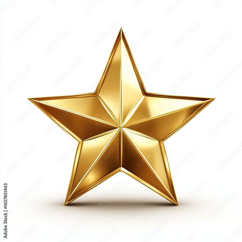 Golden star icon, white background, high-resolution, professional photograph, highly detailed and realistic, no shadow effects Golden star icon, white background, high-resolution, professional photograph, highly detailed and realistic, no shadow effects
