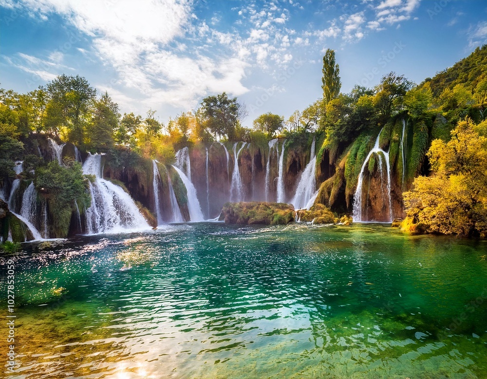 Obraz premium kravice waterfalls in the national park of bosnia and herzegovina