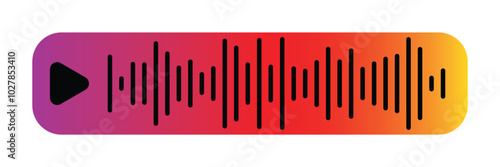 Voice message bubble, audio chat or messenger interface, vector UI UX. Voice message bubbles, chat audio record play records for mobile phone messenger, instagram in epas 10.