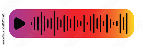 Voice message bubble, audio chat or messenger interface, vector UI UX. Voice message bubbles, chat audio record play records for mobile phone messenger, instagram in epas 10.