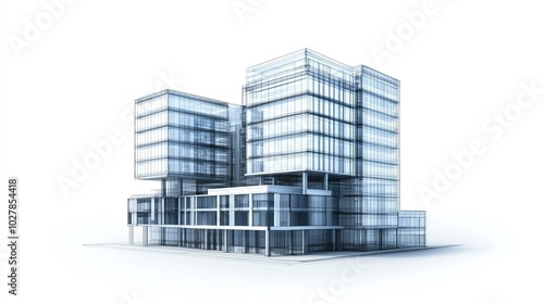 Modern architectural design of glass buildings