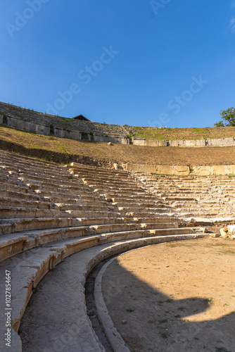 Ancient City of Prusias Ad Hypium Turkey.Ancient city taken from below, horizontal, focused on stairs.