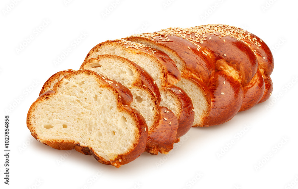 sliced braided roll bun path isolated on white sliced braided roll bun path isolated on white