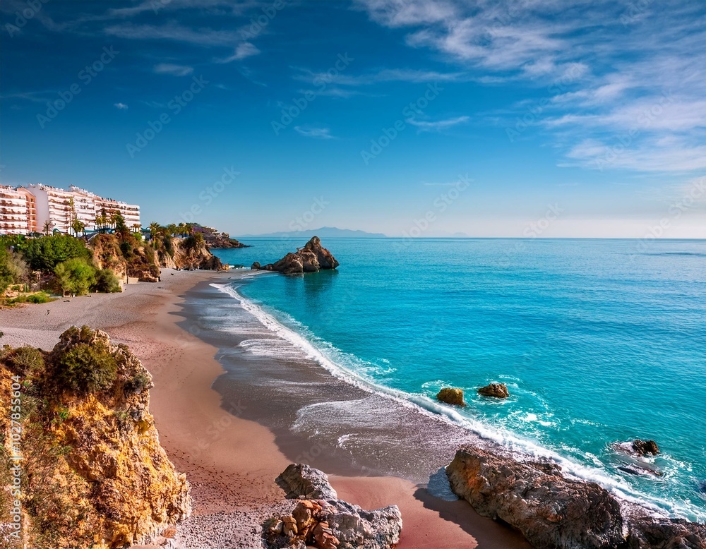 Fototapeta premium nice beach in nerja spain