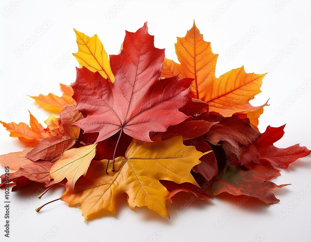 pile of autumn colored leaves isolated on white background a heap of different maple dry leaf red and colorful foliage colors in the fall season pile of autumn colored leaves isolated on white background a heap of different maple dry leaf red and colorful foliage colors in the fall season
